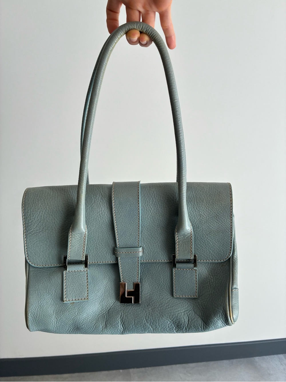 LAMBERTSON TRUEX light blue shoulder bag satchel